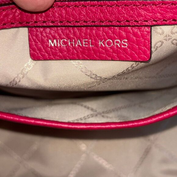 Michael Kors MK Bedford Legacy Dome Satchel Purse Bag Red pebbled leather - Picture 8 of 10